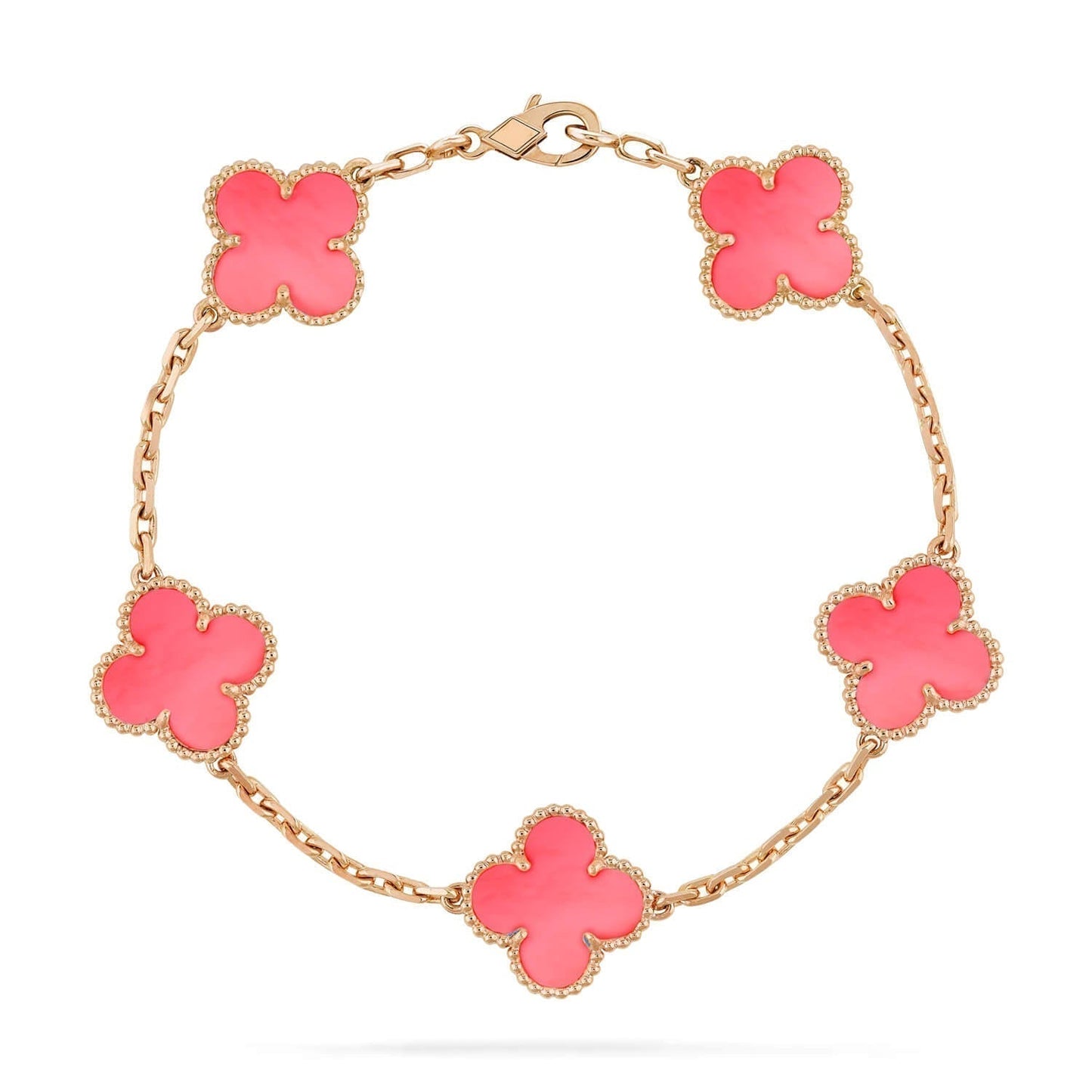 [Psychic Jewelrys]CLOVER 5 PINK MOP BRACELET