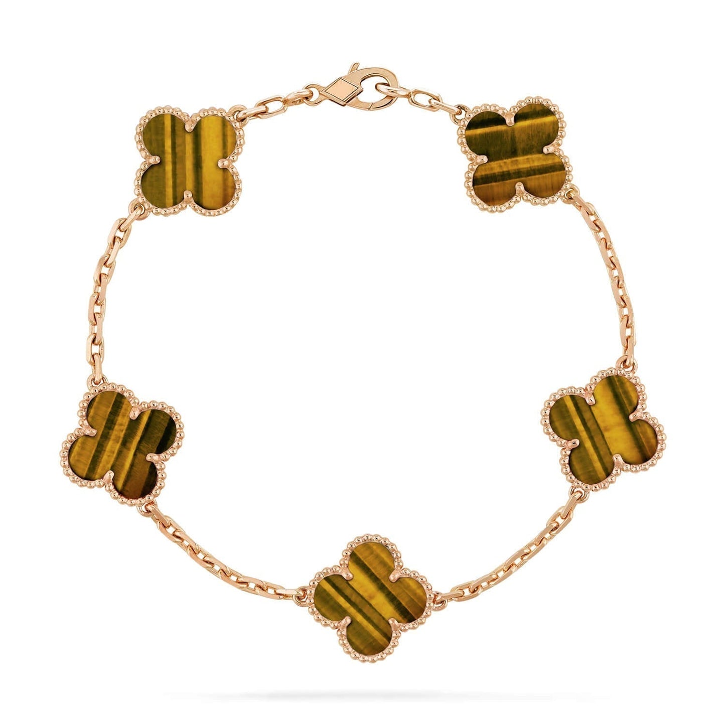 [Psychic Jewelrys]CLOVER  5 MOTIFS TIGER EYE BRACELET