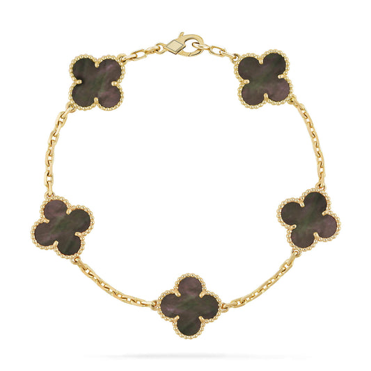[Psychic Jewelrys]CLOVER 5 MOTIF GRAY MOP  BRACELET