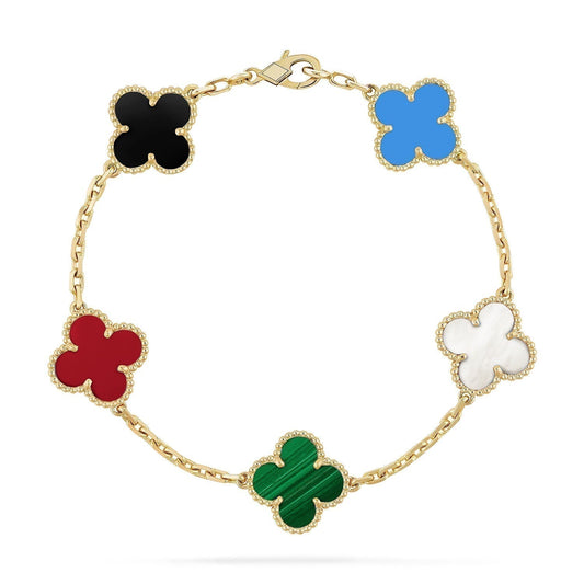 [Psychic Jewelrys]CLOVER 5 MOTIFS MULTICOLOR  BRACELET