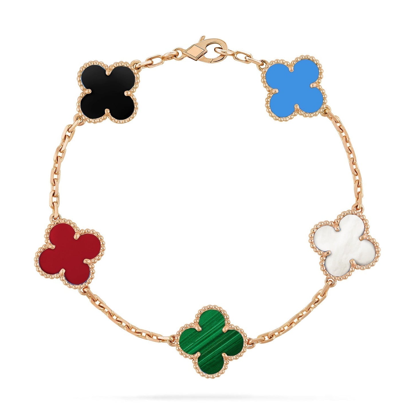 [Psychic Jewelrys]CLOVER 5 MOTIFS MULTICOLOR  BRACELET