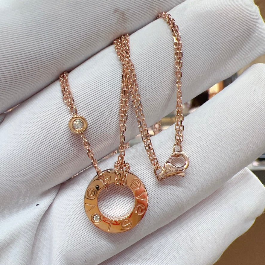 [Psychic Jewelrys]LOVE NECKLACE 16MM 2 DIAMONDS