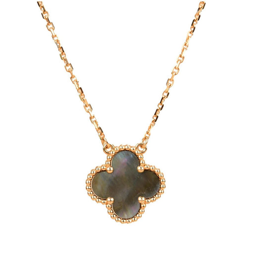 [Psychic Jewelrys]CLOVER 15MM  GRAY MOTHER OF PEARL NECKLACE