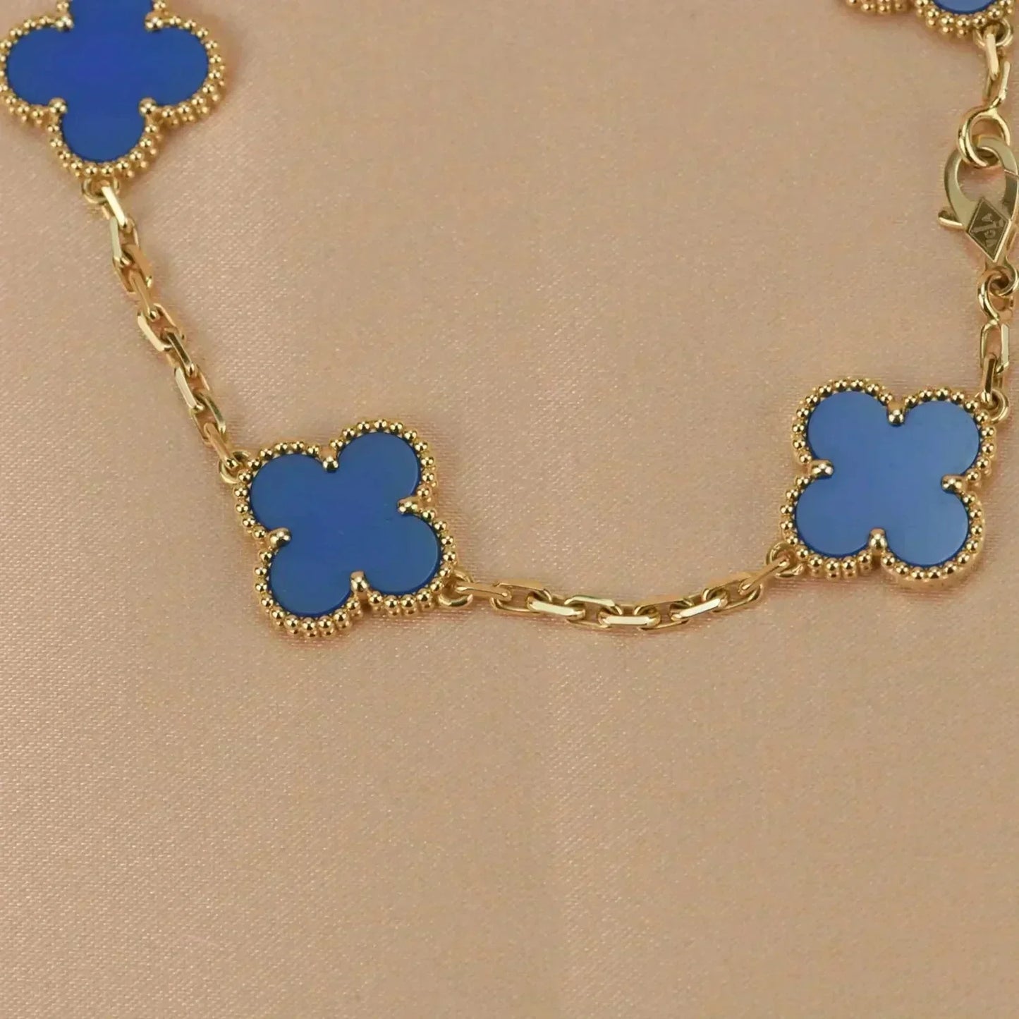[Psychic Jewelrys]CLOVER 5 MOTIFS BLUE AGATE BRACELET