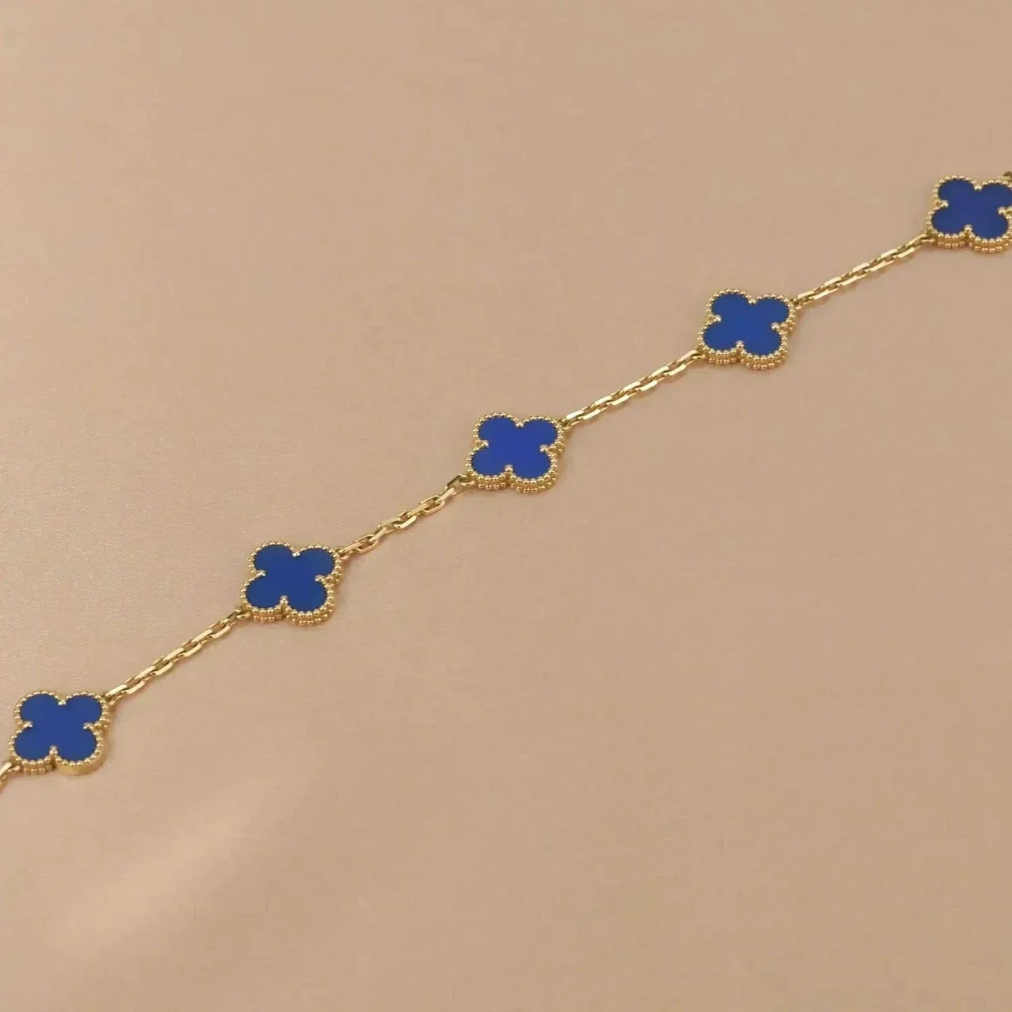 [Psychic Jewelrys]CLOVER 5 MOTIFS BLUE AGATE BRACELET