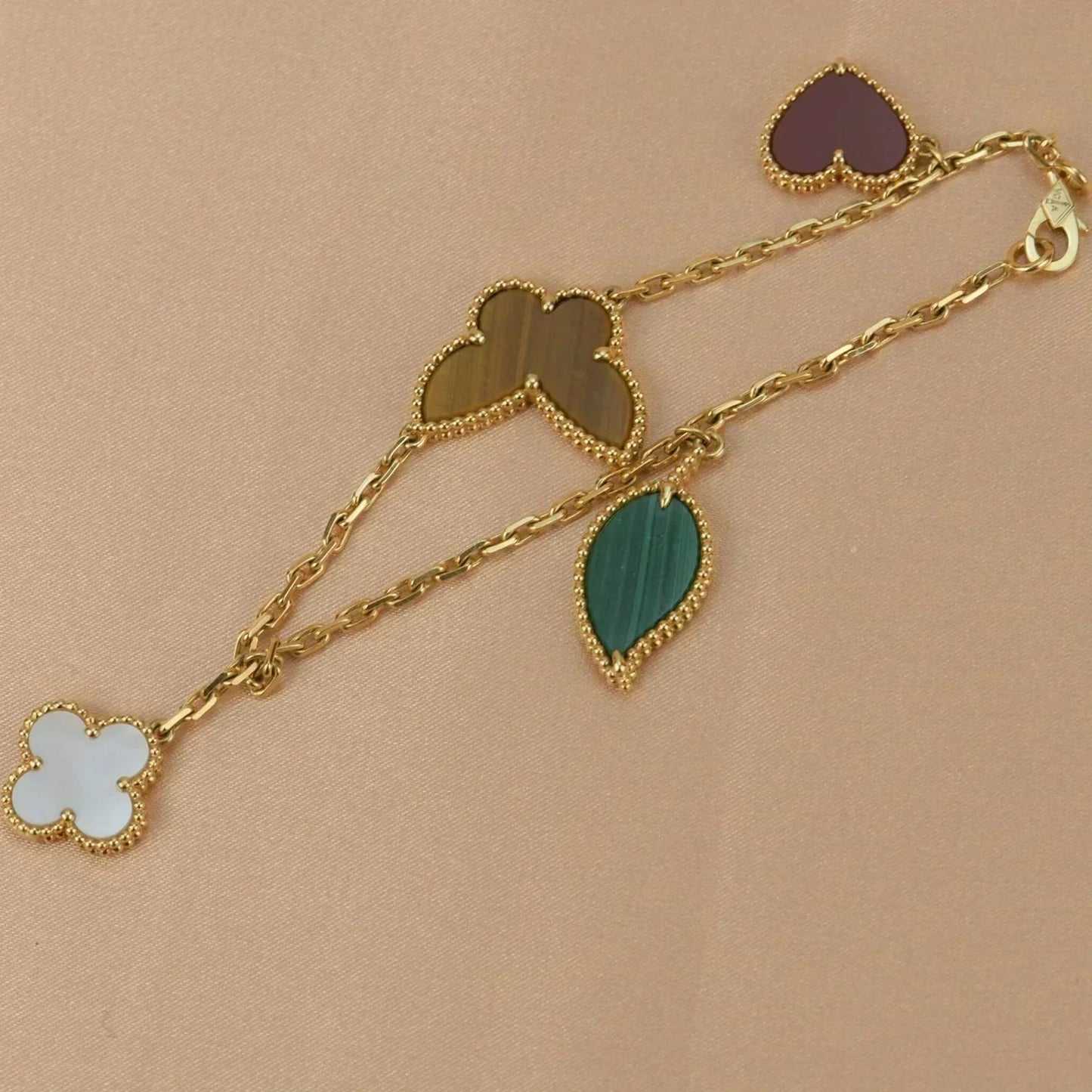[Psychic Jewelrys]LUCKY SPRING 5 MOTIF GOLD BRACELET