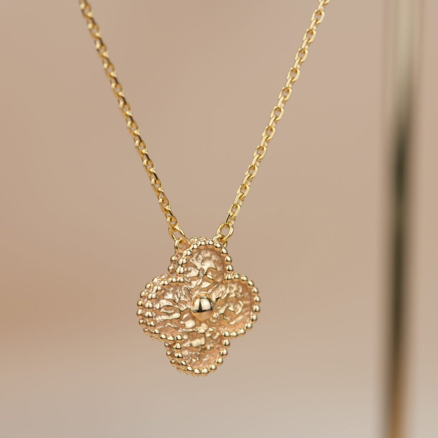 [Psychic Jewelrys]CLOVER 15MM  BRONZING NECKLACE