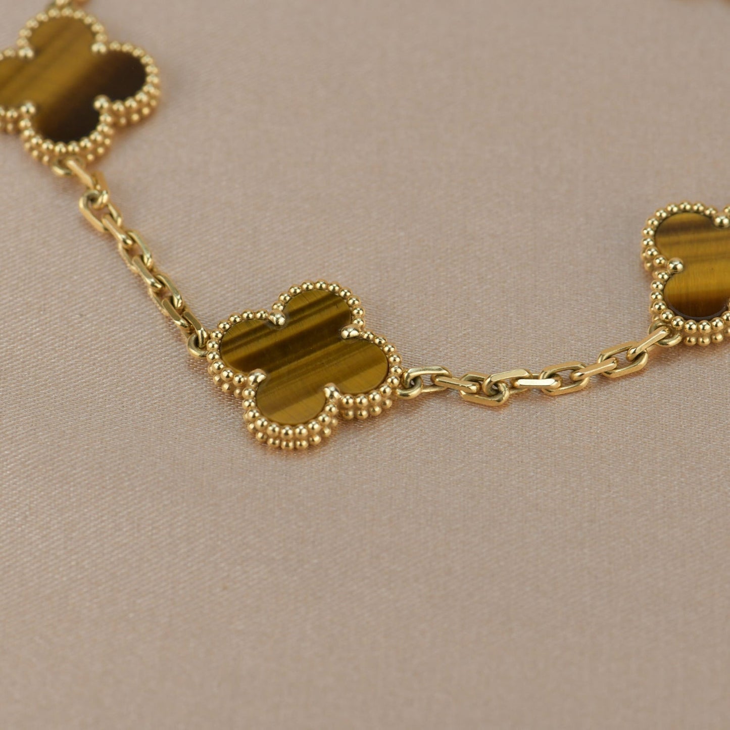 [Psychic Jewelrys]CLOVER  5 MOTIFS TIGER EYE BRACELET