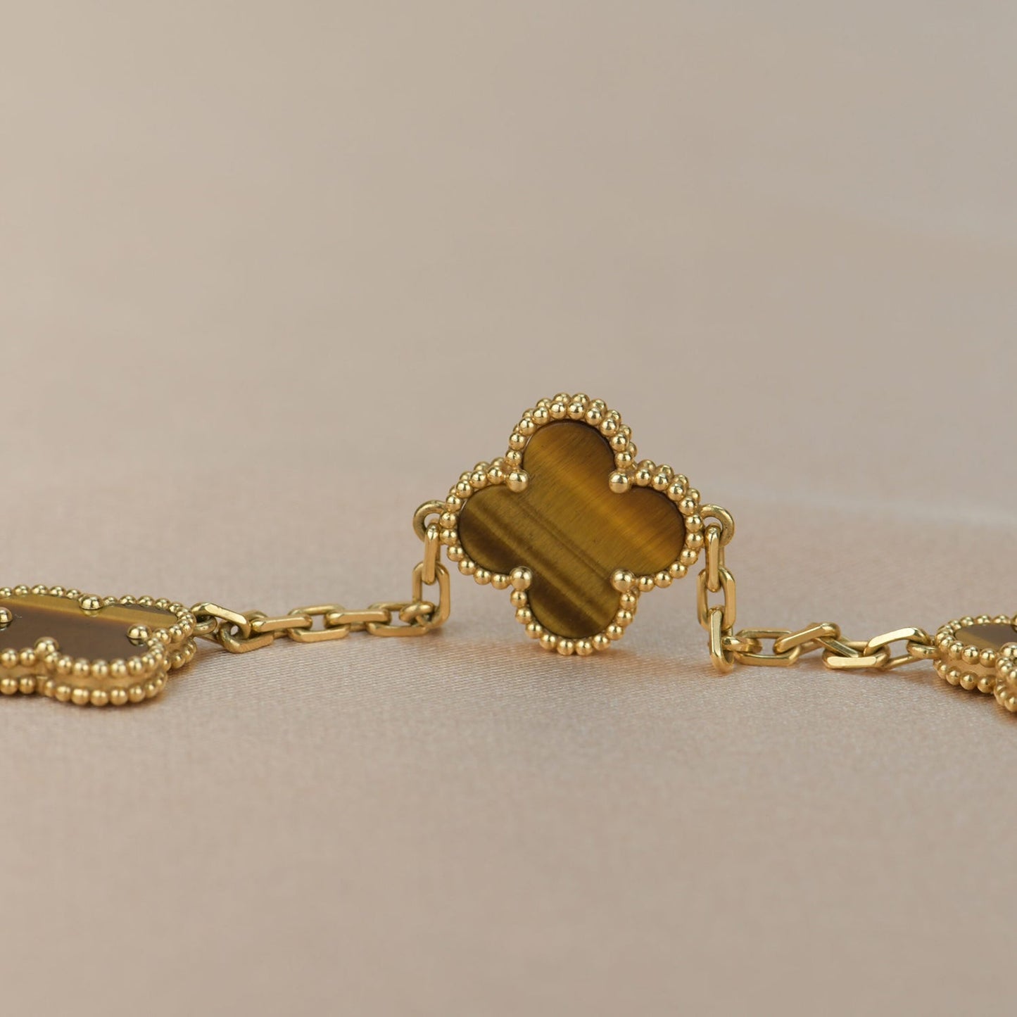 [Psychic Jewelrys]CLOVER  5 MOTIFS TIGER EYE BRACELET
