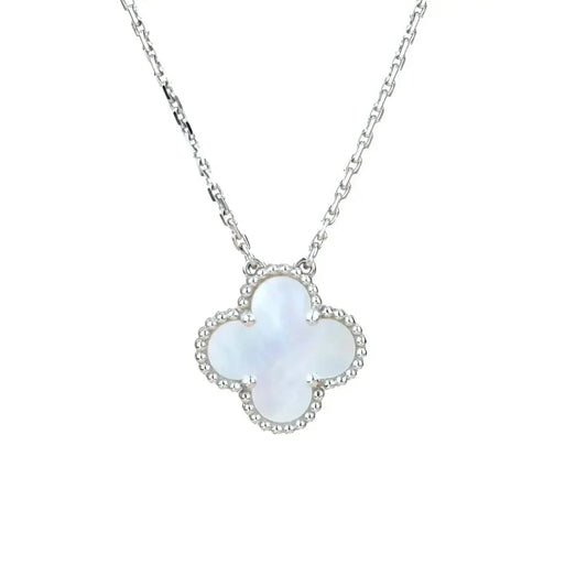 [Psychic Jewelrys]CLOVER  15MM WHITE MOTHER-OF-PEARL SILVER
