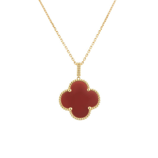 [Psychic Jewelrys]CLOVER 25MM NECKLACE GOLD CARNELIAN