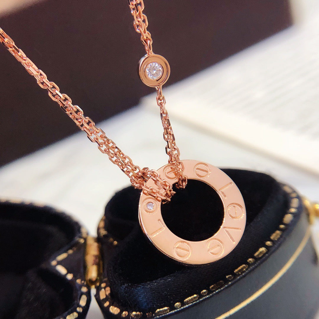 [Psychic Jewelrys]LOVE NECKLACE 16MM 2 DIAMONDS