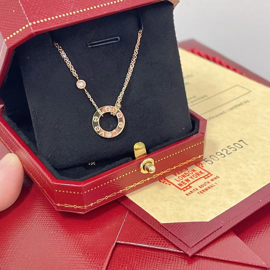 [Psychic Jewelrys]LOVE NECKLACE 16MM 2 DIAMONDS