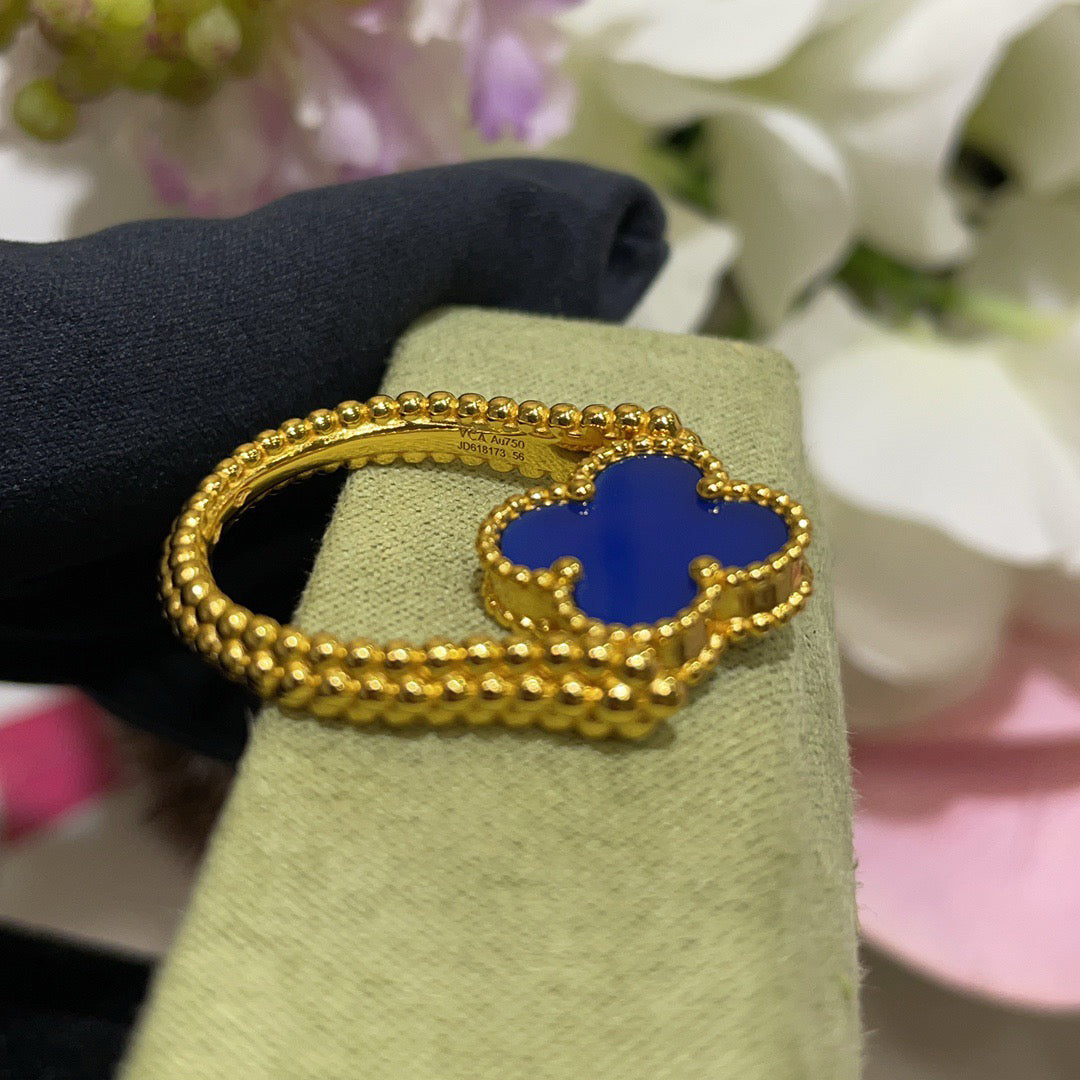 [Psychic Jewelrys]CLOVER RIVERSIBLE BLUE AGATE RING
