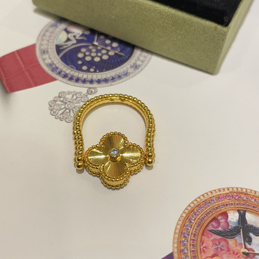 [Psychic Jewelrys]CLOVER RIVERSIBLE BLUE AGATE RING
