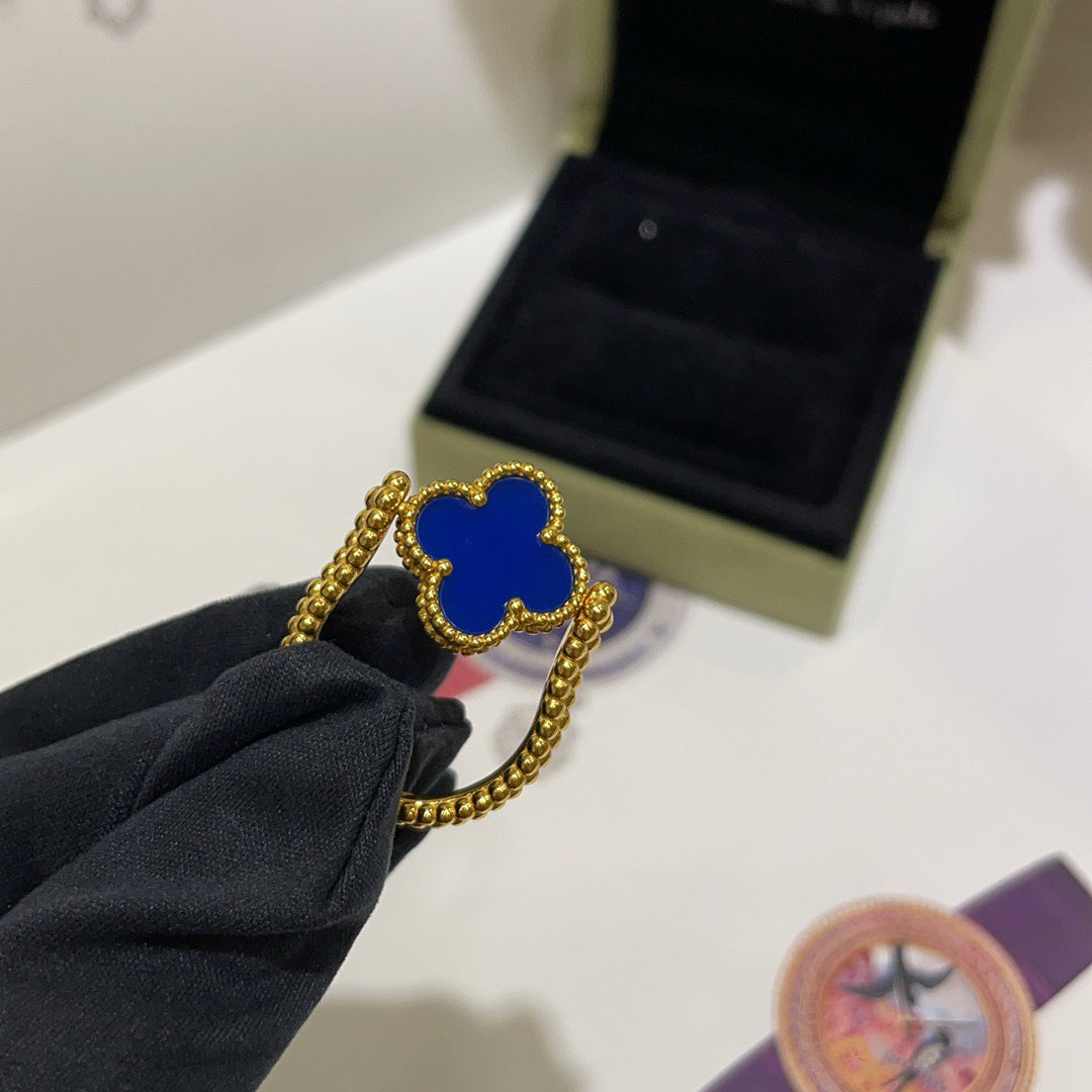 [Psychic Jewelrys]CLOVER RIVERSIBLE BLUE AGATE RING