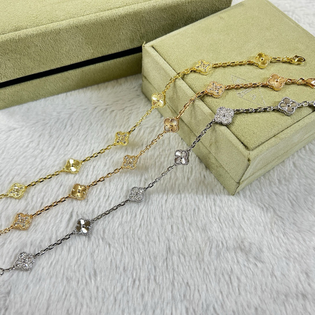 [Psychic Jewelrys]CLOVER 6 MOTIF DIAMOND LASER BRACELET