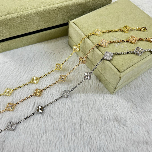 [Psychic Jewelrys]CLOVER 6 MOTIF DIAMOND LASER BRACELET