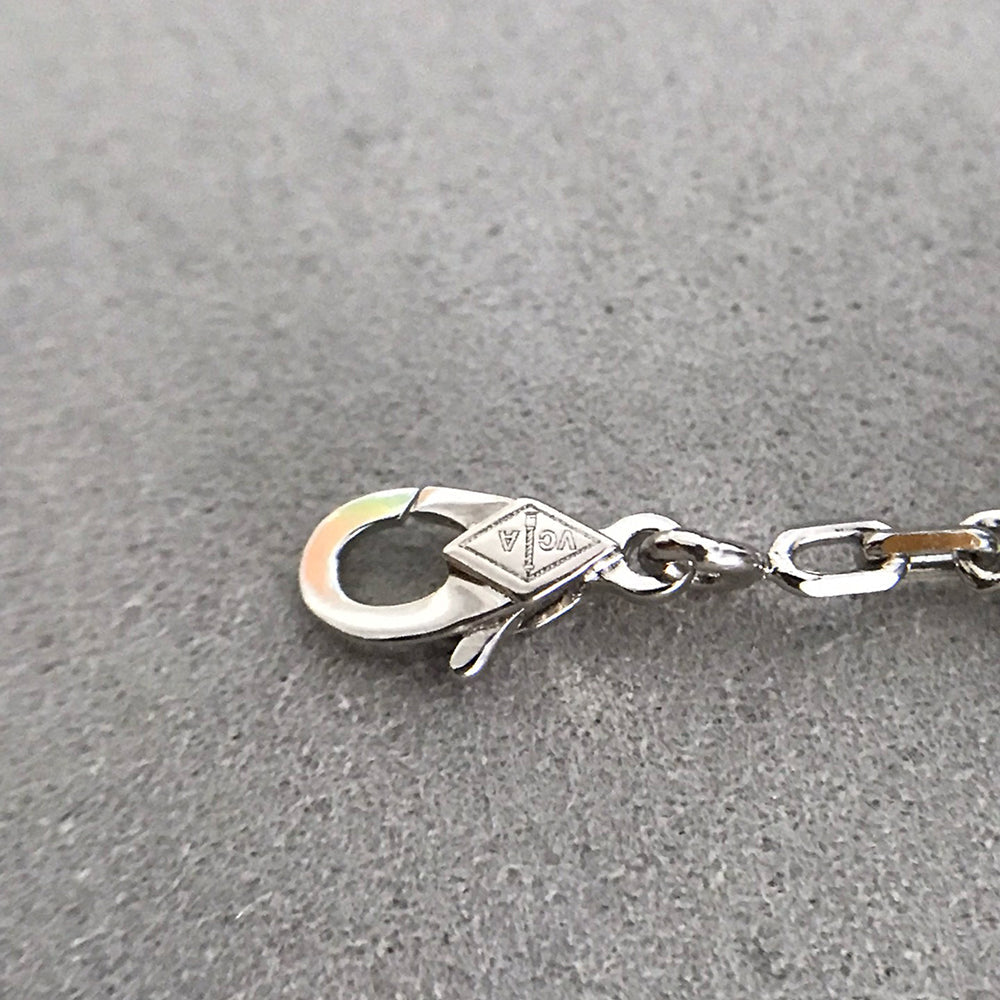 [Psychic Jewelrys]CLOVER 5 MOTIF ONYXS DIAMOND BRACELET SILVER
