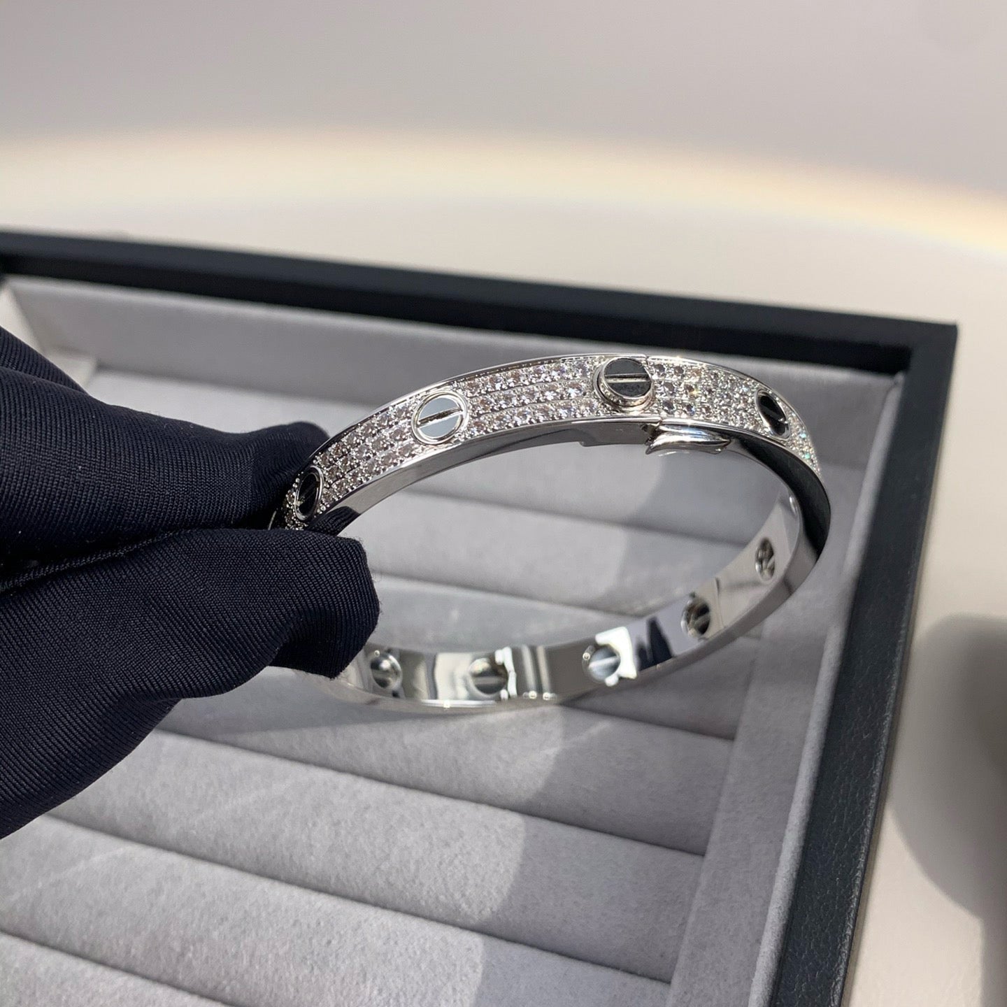 [Psychic Jewelrys]LOVE BRACELET 6.1MM DIAMOND-PAVED CERAMIC