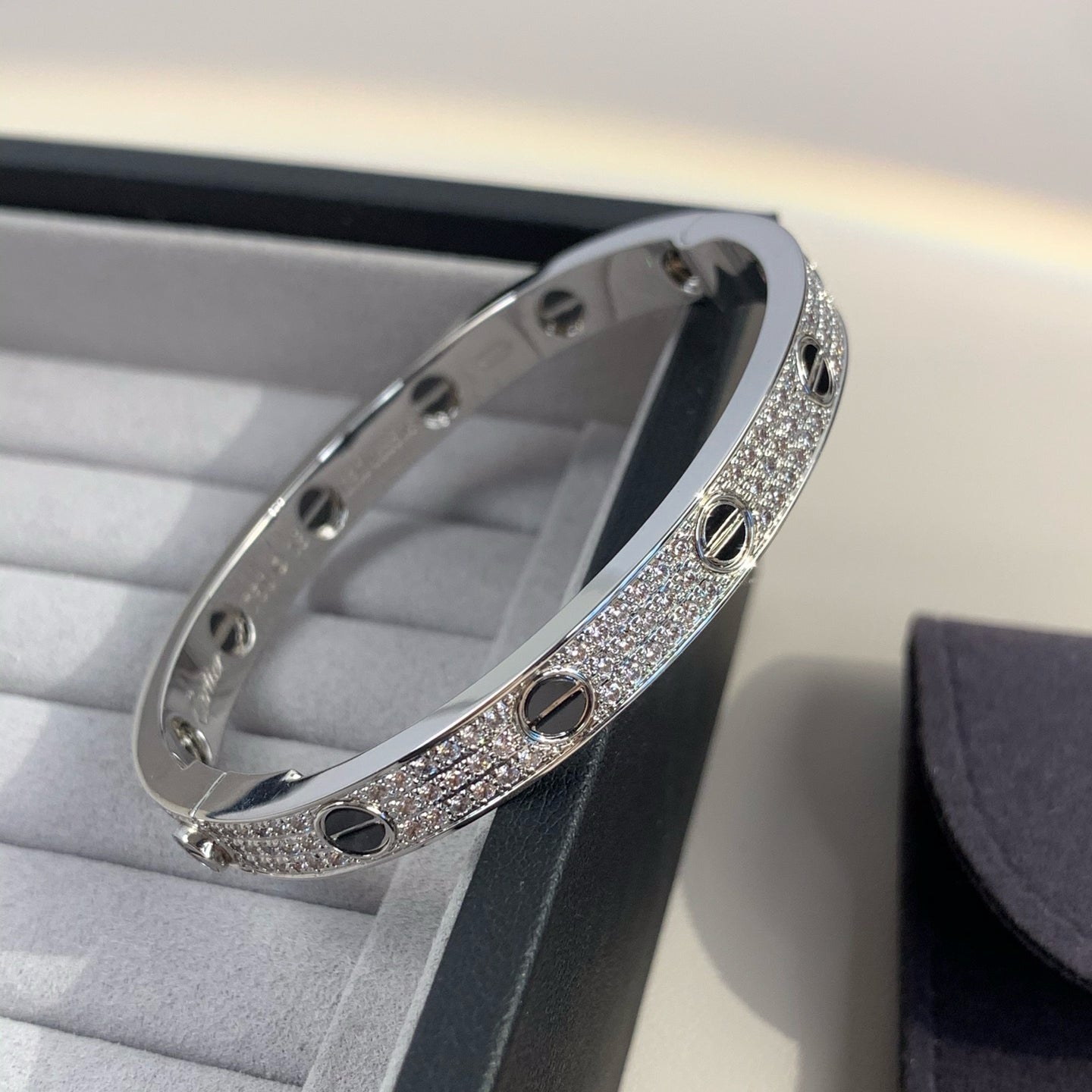 [Psychic Jewelrys]LOVE BRACELET 6.1MM DIAMOND-PAVED CERAMIC