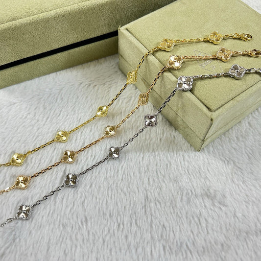 [Psychic Jewelrys]CLOVER 6 MOTIF DIAMOND BRACELET