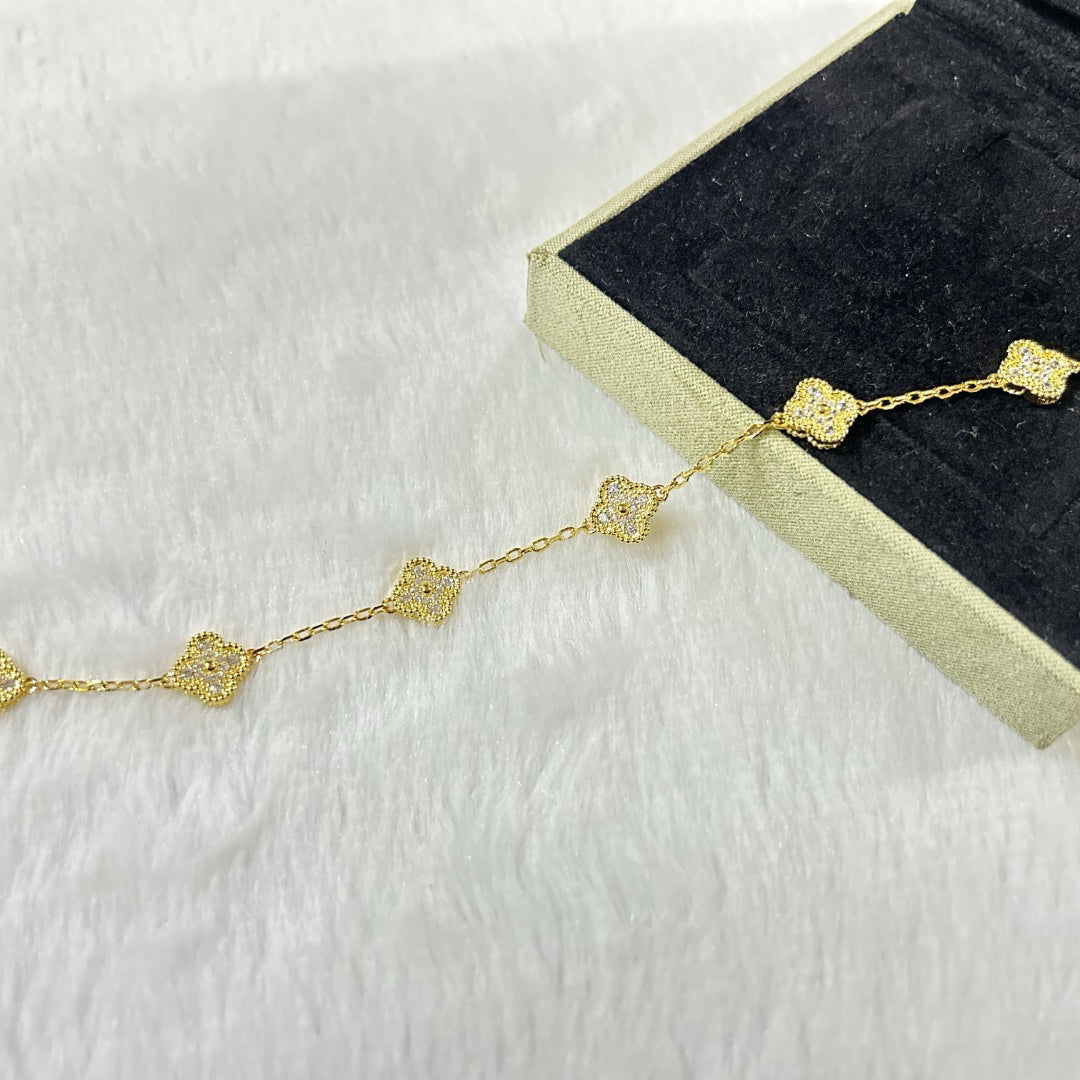 [Psychic Jewelrys]CLOVER 6 MOTIF DIAMOND BRACELET