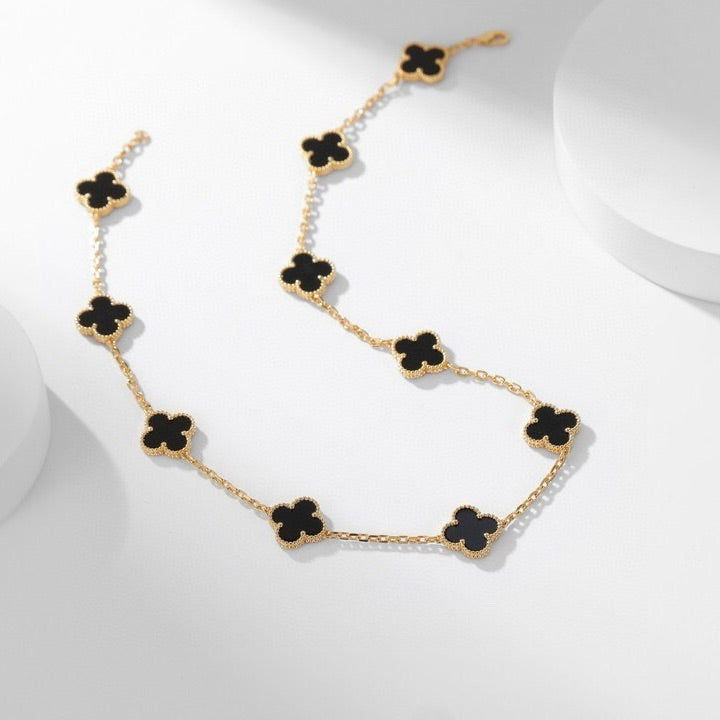 [Psychic Jewelrys]CLOVERS THE 10-MOTIFS ONYX NECKLACE