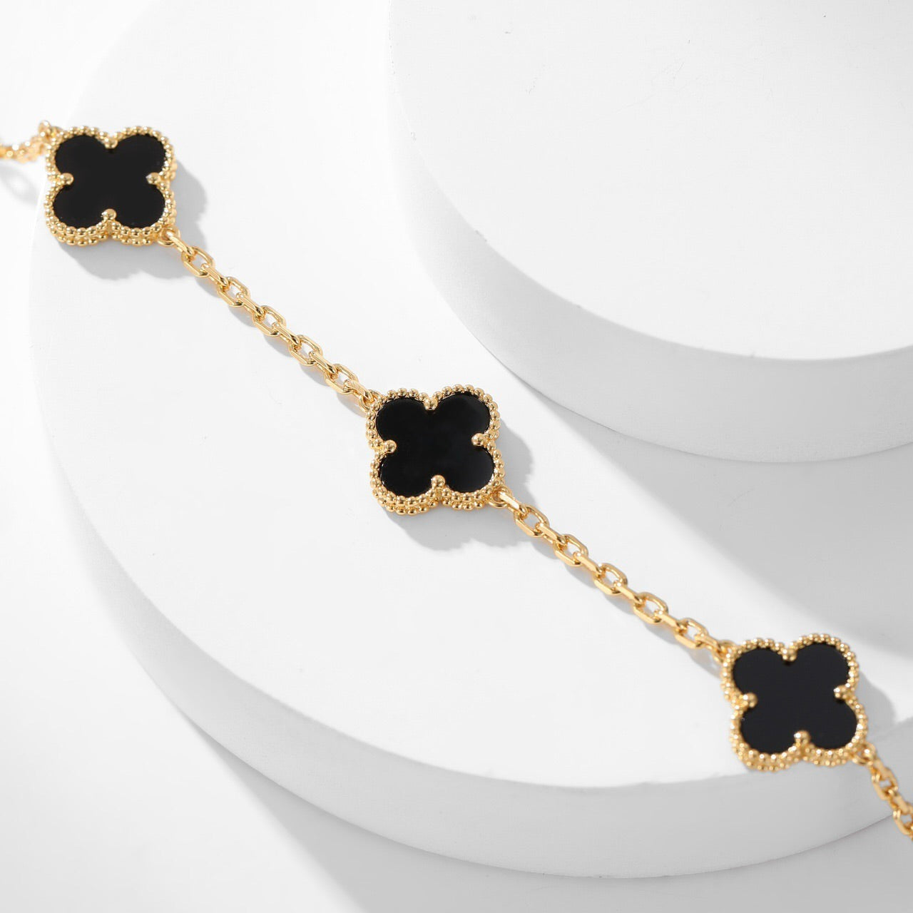 [Psychic Jewelrys]CLOVERS THE 10-MOTIFS ONYX NECKLACE