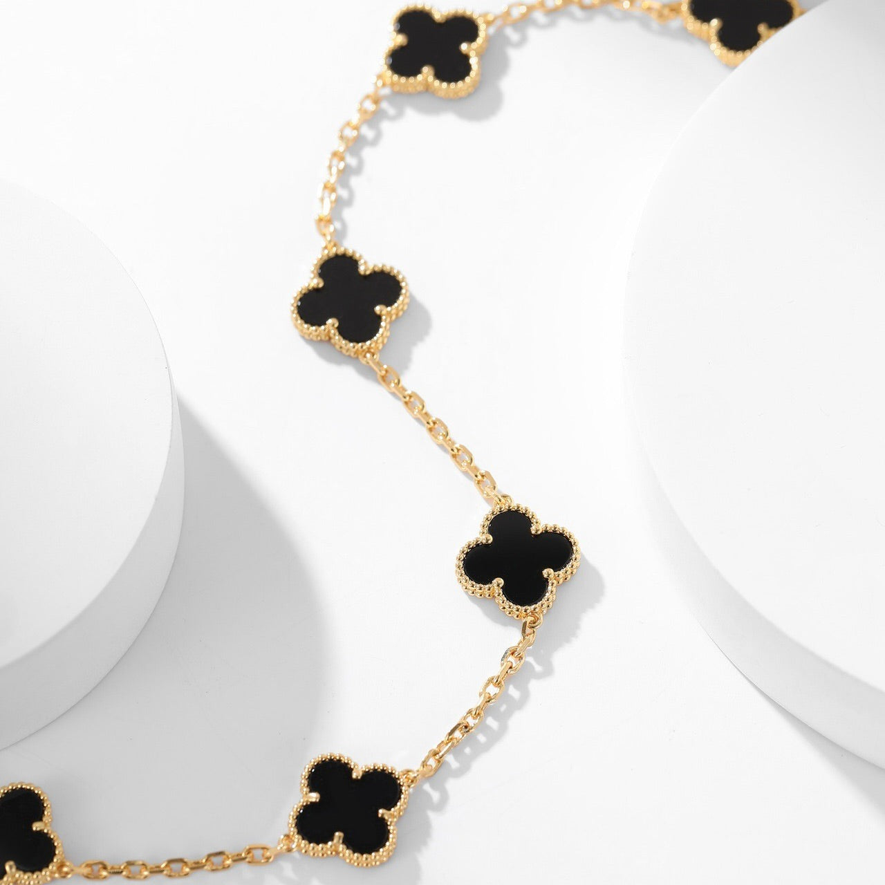 [Psychic Jewelrys]CLOVERS THE 10-MOTIFS ONYX NECKLACE