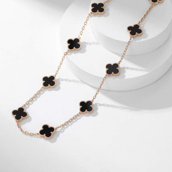 [Psychic Jewelrys]CLOVERS THE 10-MOTIFS ONYX NECKLACE