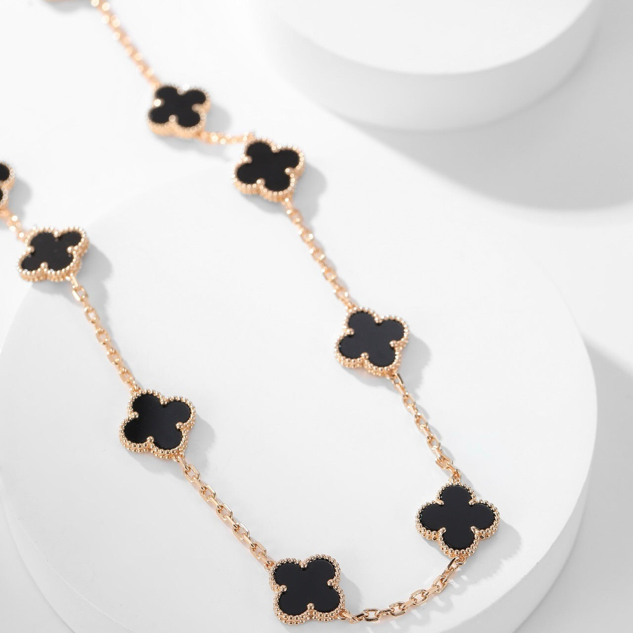[Psychic Jewelrys]CLOVERS THE 10-MOTIFS ONYX NECKLACE
