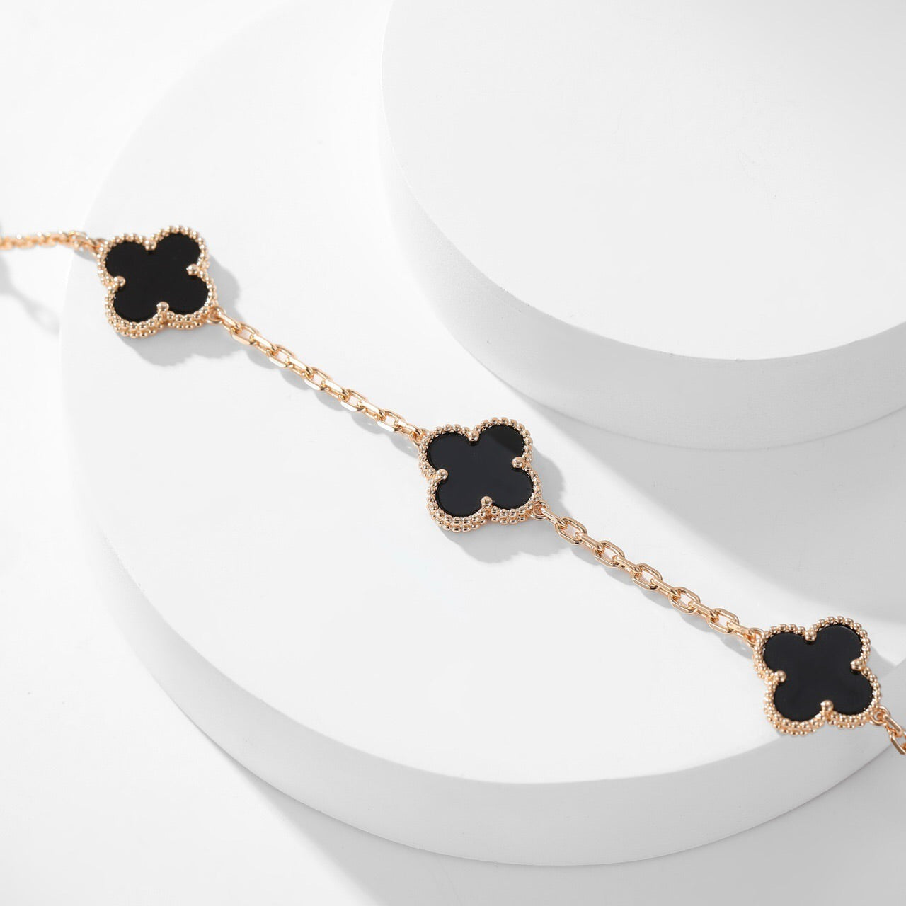 [Psychic Jewelrys]CLOVERS THE 10-MOTIFS ONYX NECKLACE