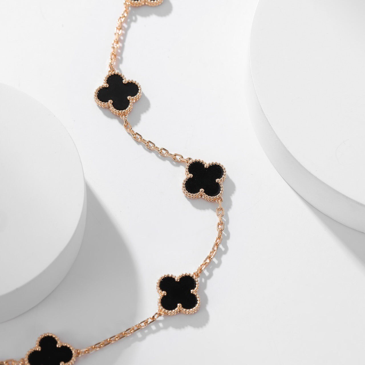 [Psychic Jewelrys]CLOVERS THE 10-MOTIFS ONYX NECKLACE