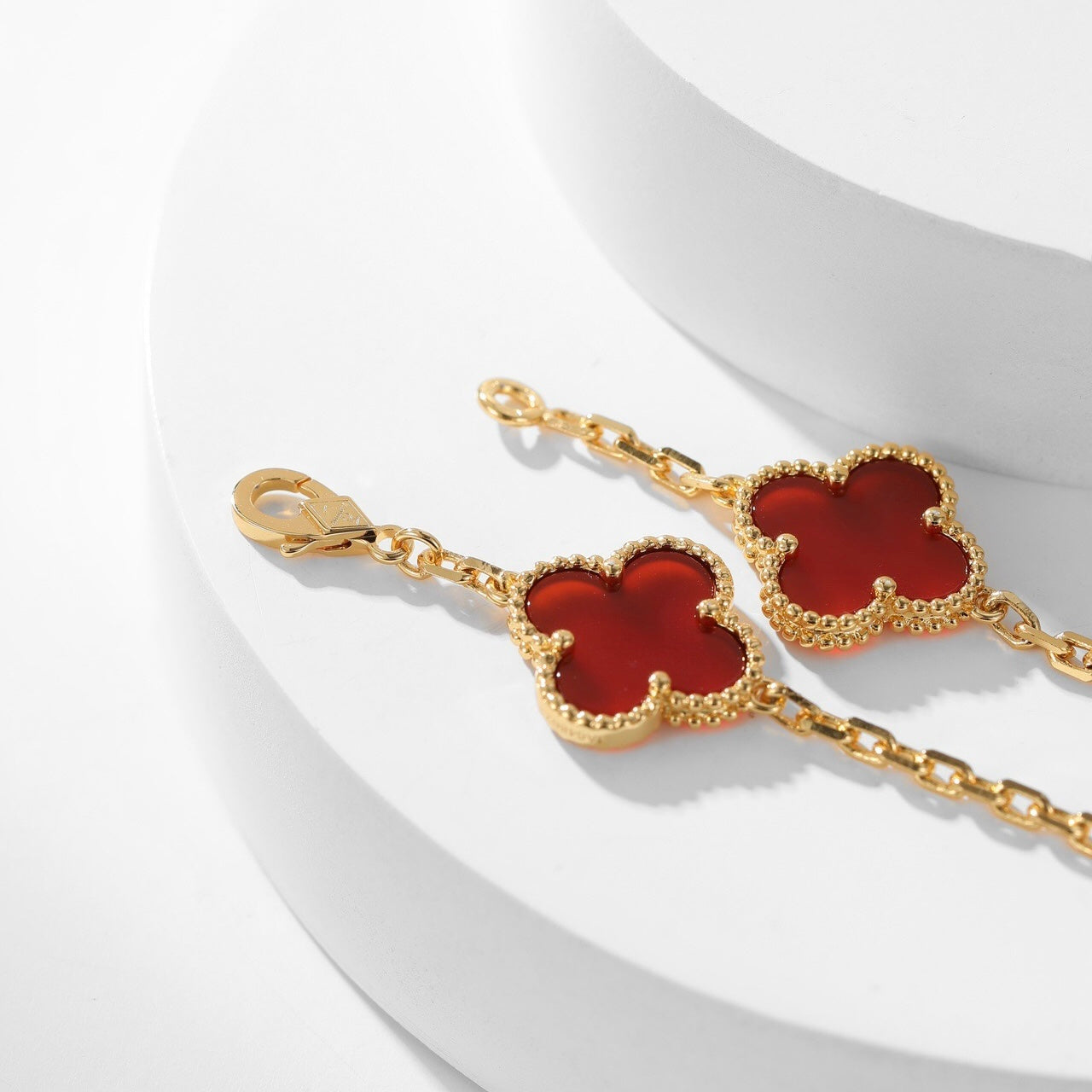 [Psychic Jewelrys]CLOVERS THE  10-MOTIFS CARNELIAN NECKLACE