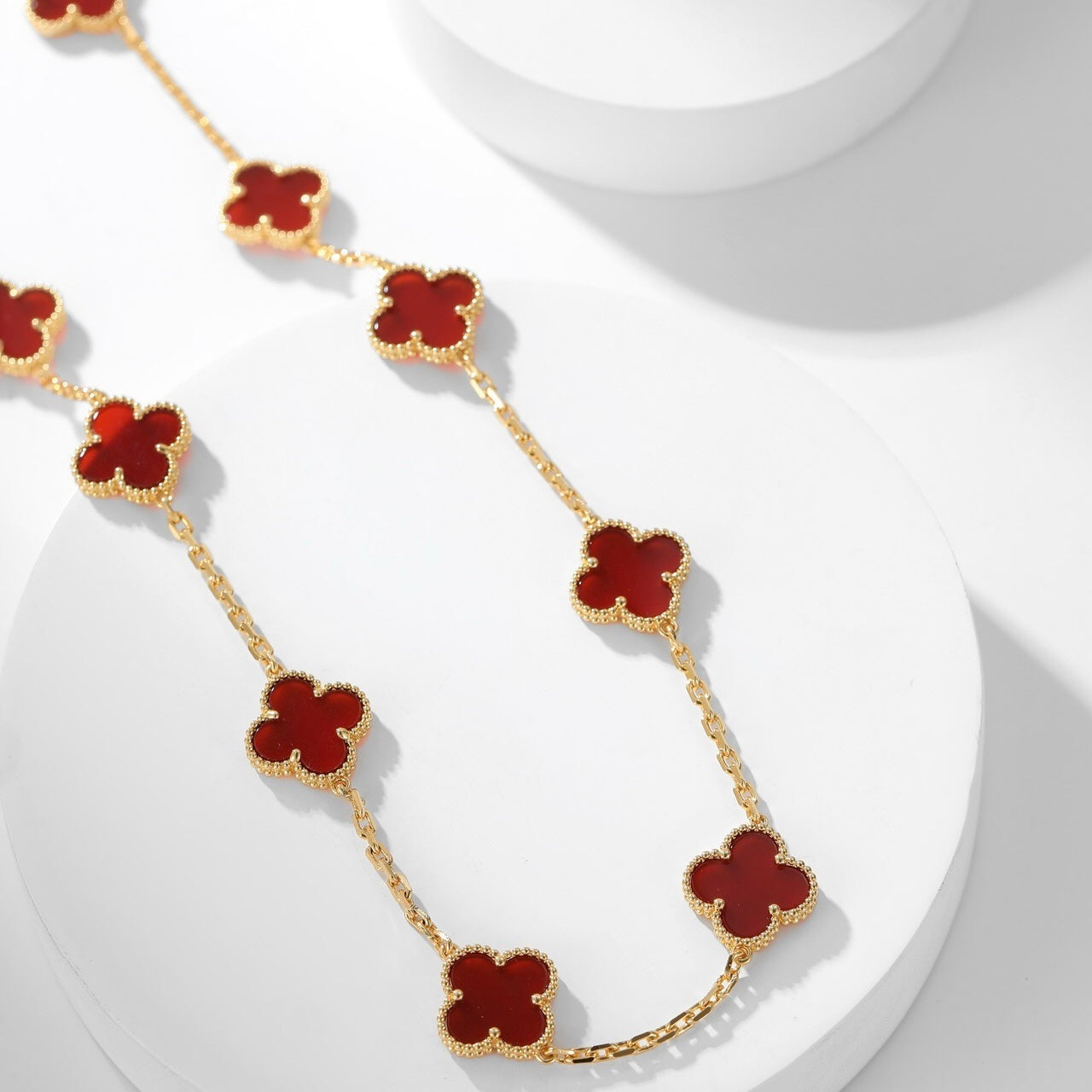 [Psychic Jewelrys]CLOVERS THE  10-MOTIFS CARNELIAN NECKLACE