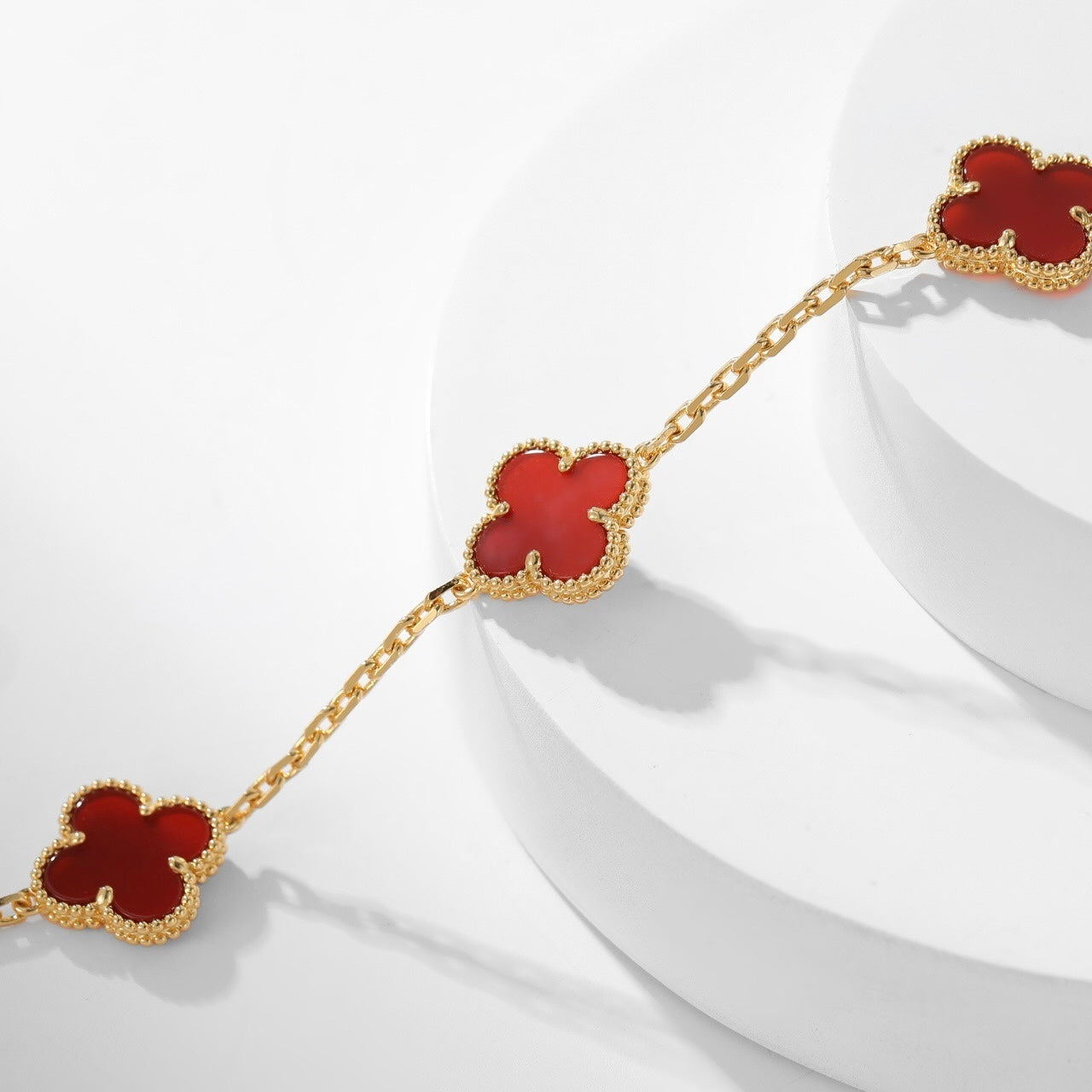 [Psychic Jewelrys]CLOVERS THE  10-MOTIFS CARNELIAN NECKLACE