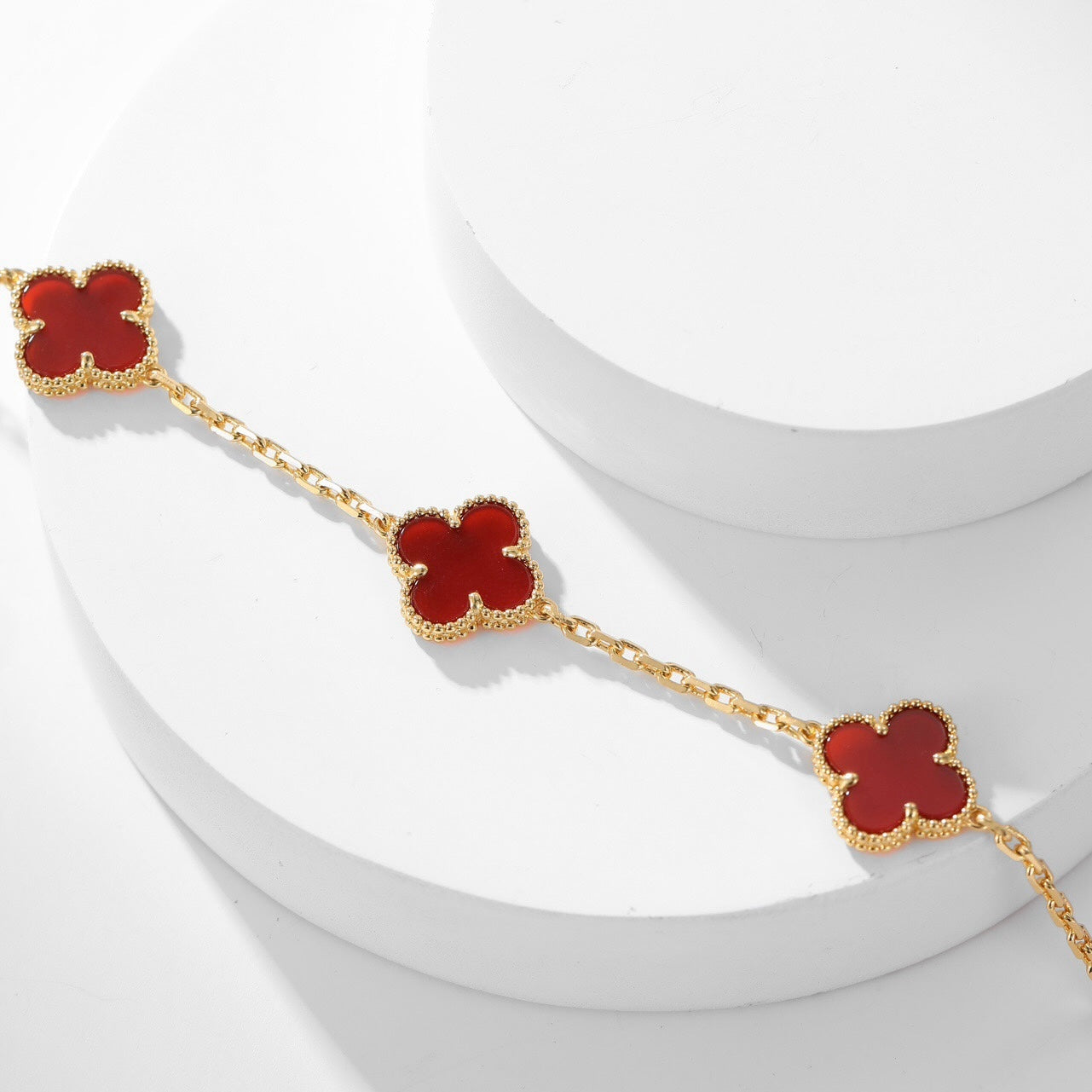 [Psychic Jewelrys]CLOVERS THE  10-MOTIFS CARNELIAN NECKLACE
