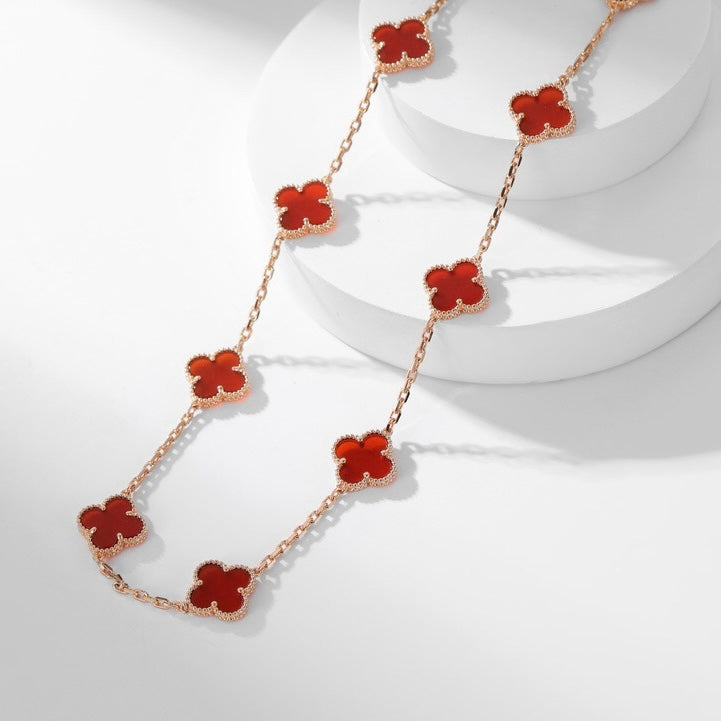 [Psychic Jewelrys]CLOVERS THE  10-MOTIFS CARNELIAN NECKLACE