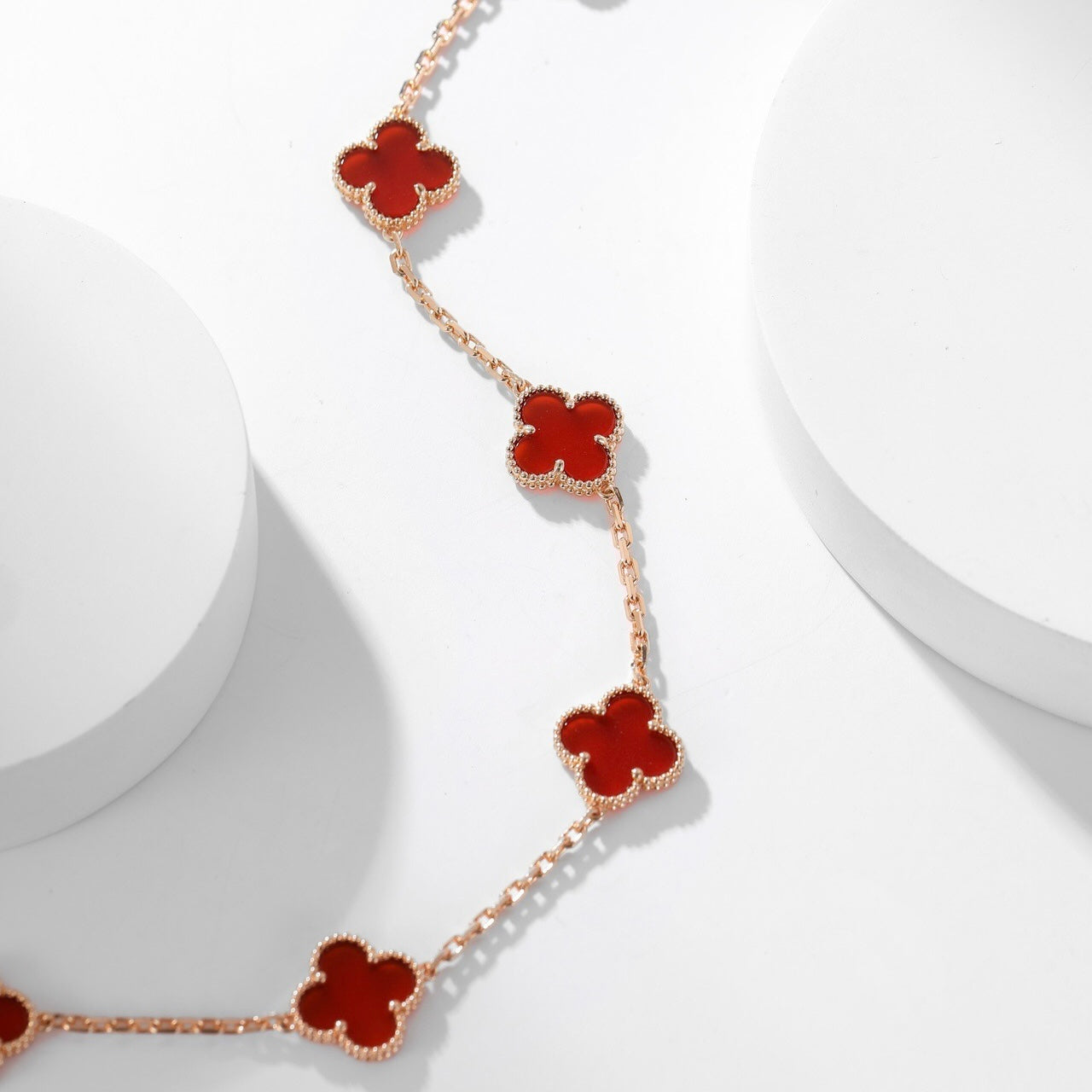 [Psychic Jewelrys]CLOVERS THE  10-MOTIFS CARNELIAN NECKLACE