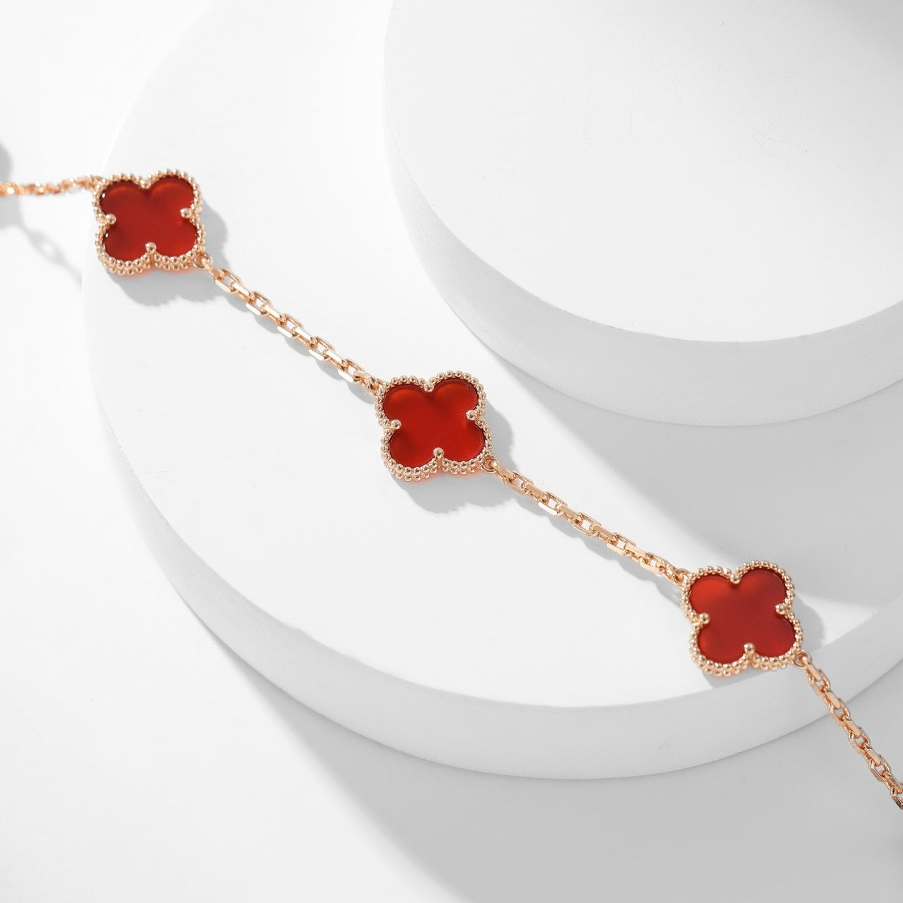 [Psychic Jewelrys]CLOVERS THE  10-MOTIFS CARNELIAN NECKLACE