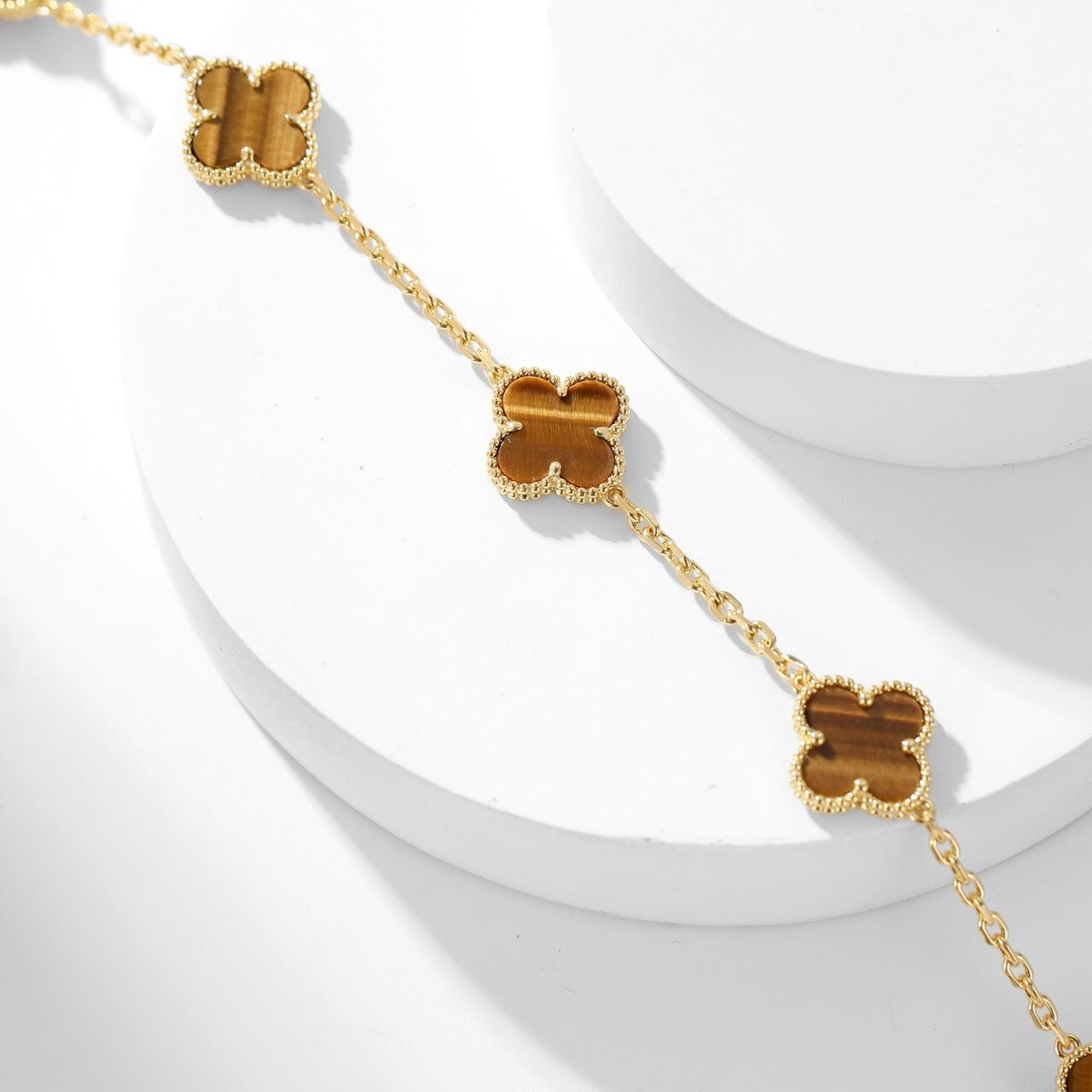 [Psychic Jewelrys]CLOVERS THE 10-MOTIFS TIGER EYE NECKLACE