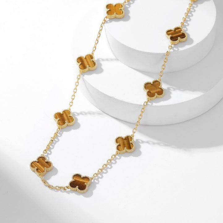 [Psychic Jewelrys]CLOVERS THE 10-MOTIFS TIGER EYE NECKLACE