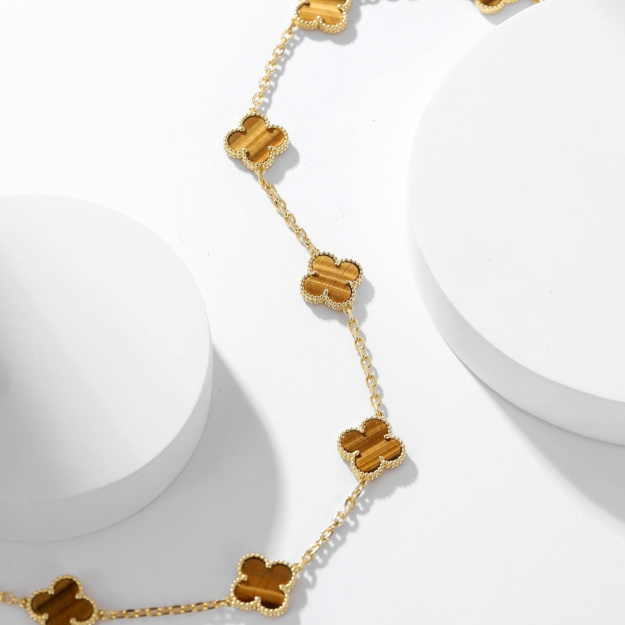 [Psychic Jewelrys]CLOVERS THE 10-MOTIFS TIGER EYE NECKLACE