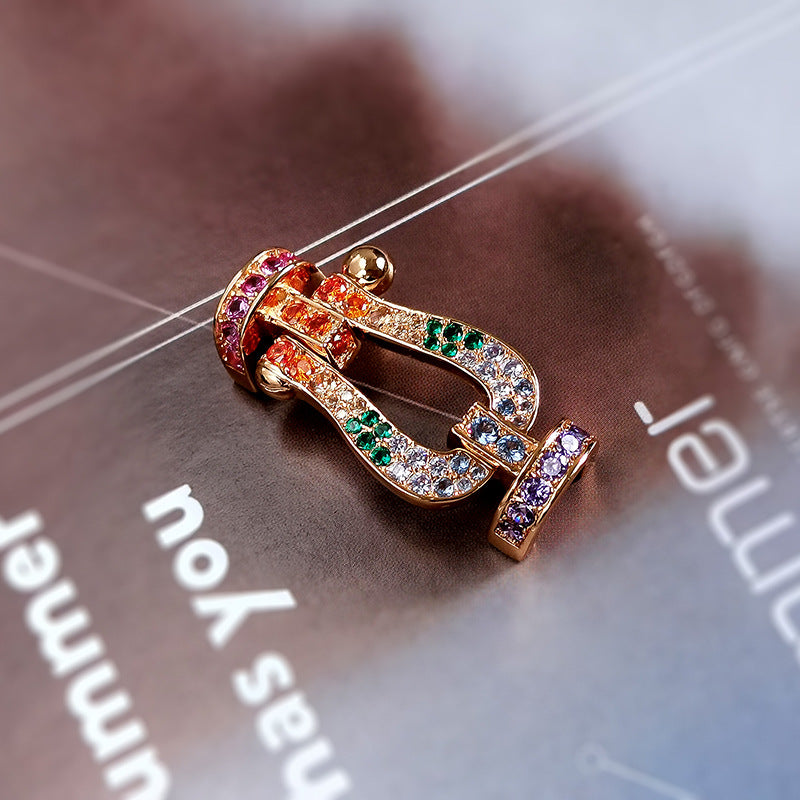 [Psychic Jewelrys]FORCE LARGE HORSESHOE  COLORED DIAMOND BRACELET ROSE GOLD
