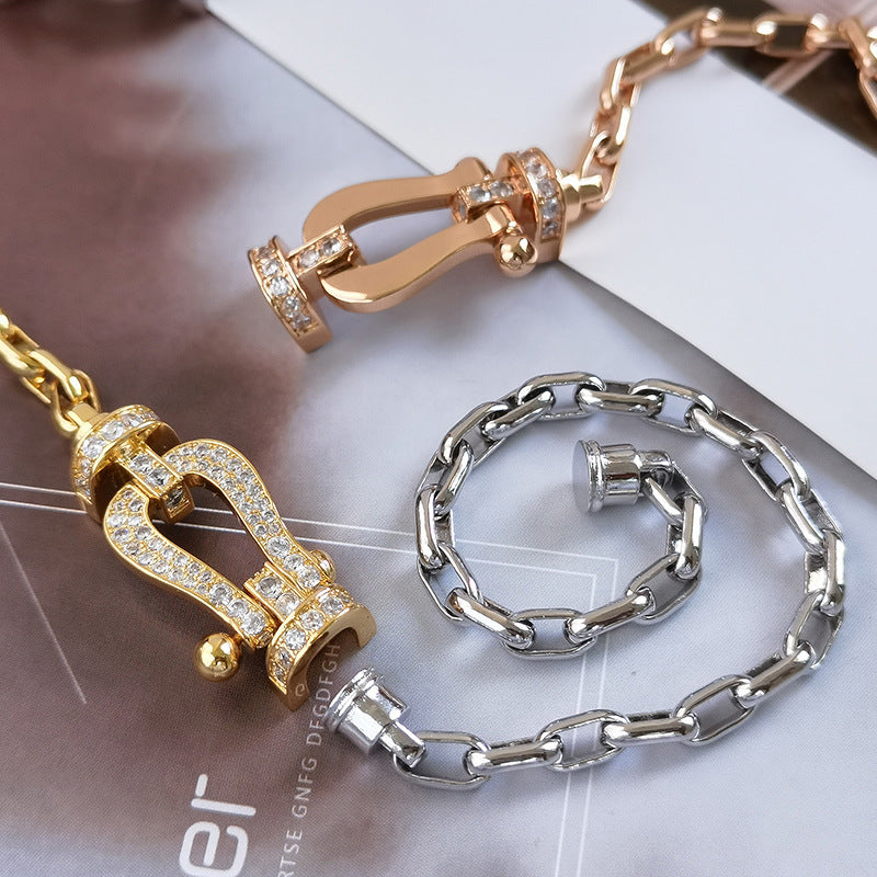 [Psychic Jewelrys]FORCE LARGE HORSESHOE CLASP  METAL BRACELET