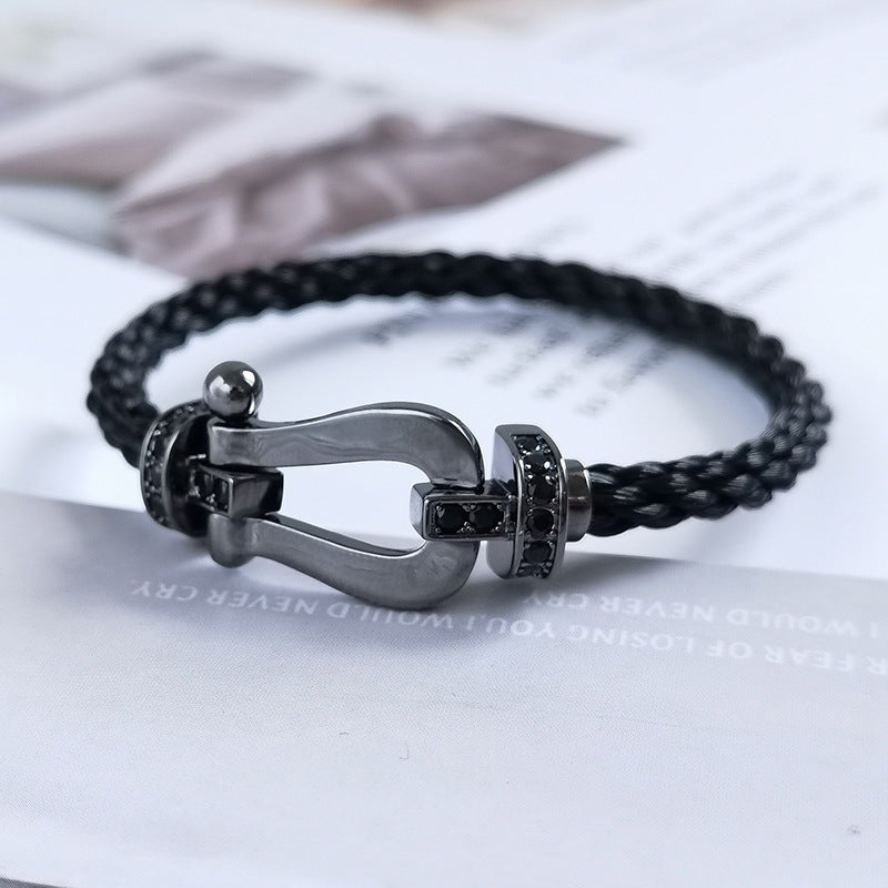[Psychic Jewelrys]FORCE LARGE SERIES HORSESHOE BLACK SAMURAI BRACELET