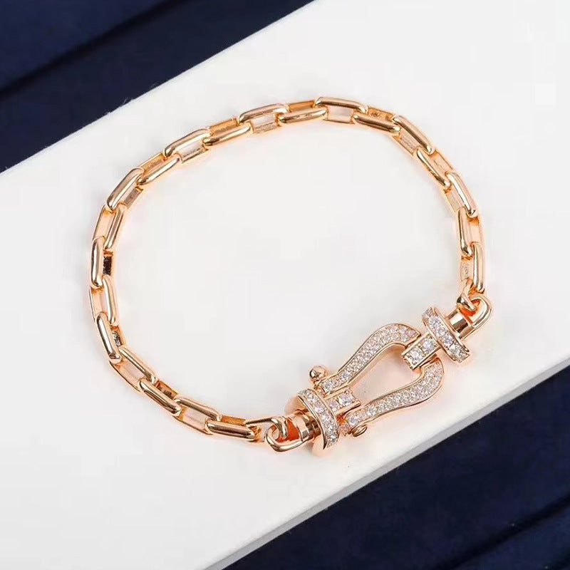 [Psychic Jewelrys]FORCE LARGE HORSESHOE CLASP  METAL BRACELET