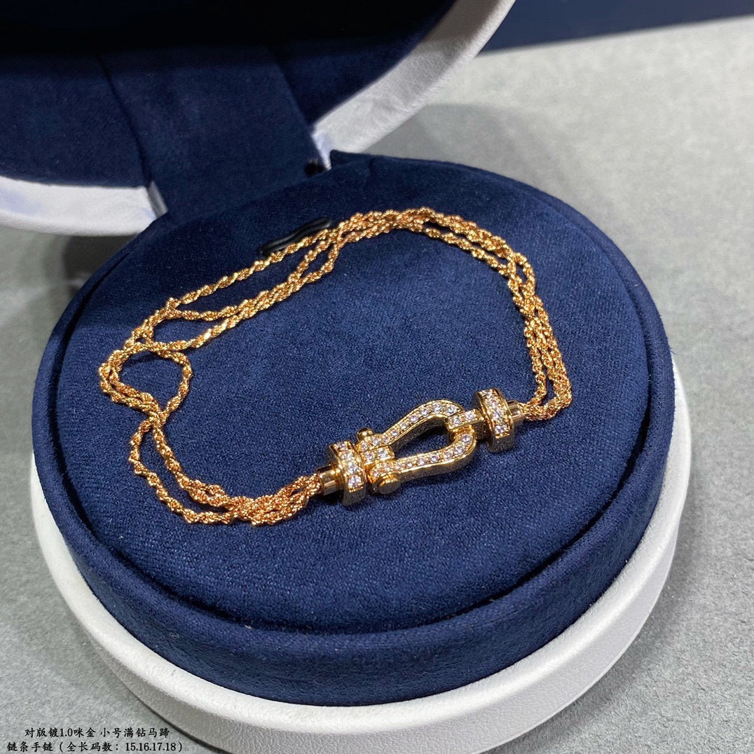 [Psychic Jewelrys]FORCE SMALL HORSESHOE  DIAMOND CHAIN ROPE BRACELET