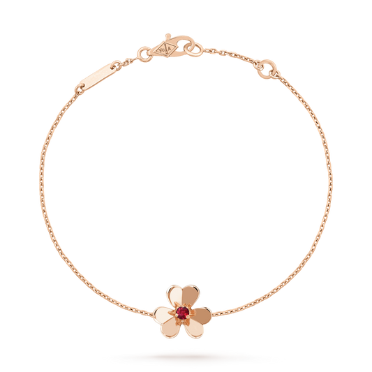 [Psychic Jewelrys]FRIVOLE GOLD FLOWER PINK MALACHITE BRACELET